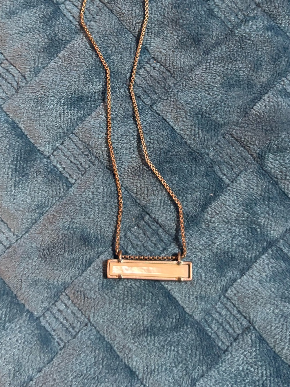 Kendra Scott Silver Tone Bar Pendant Necklace